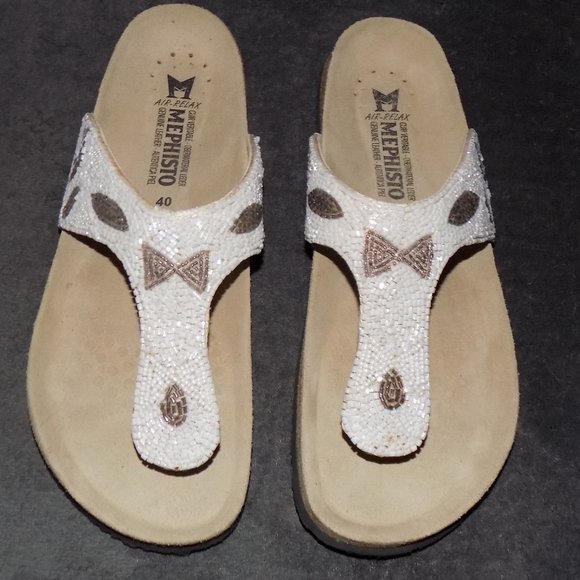 Mephisto White and Brown Sandals - Picture 3 of 14